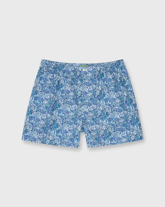 Button-Front Boxer Short in Blue Virginia Meadow Liberty Fabric made by Sid Mashburn