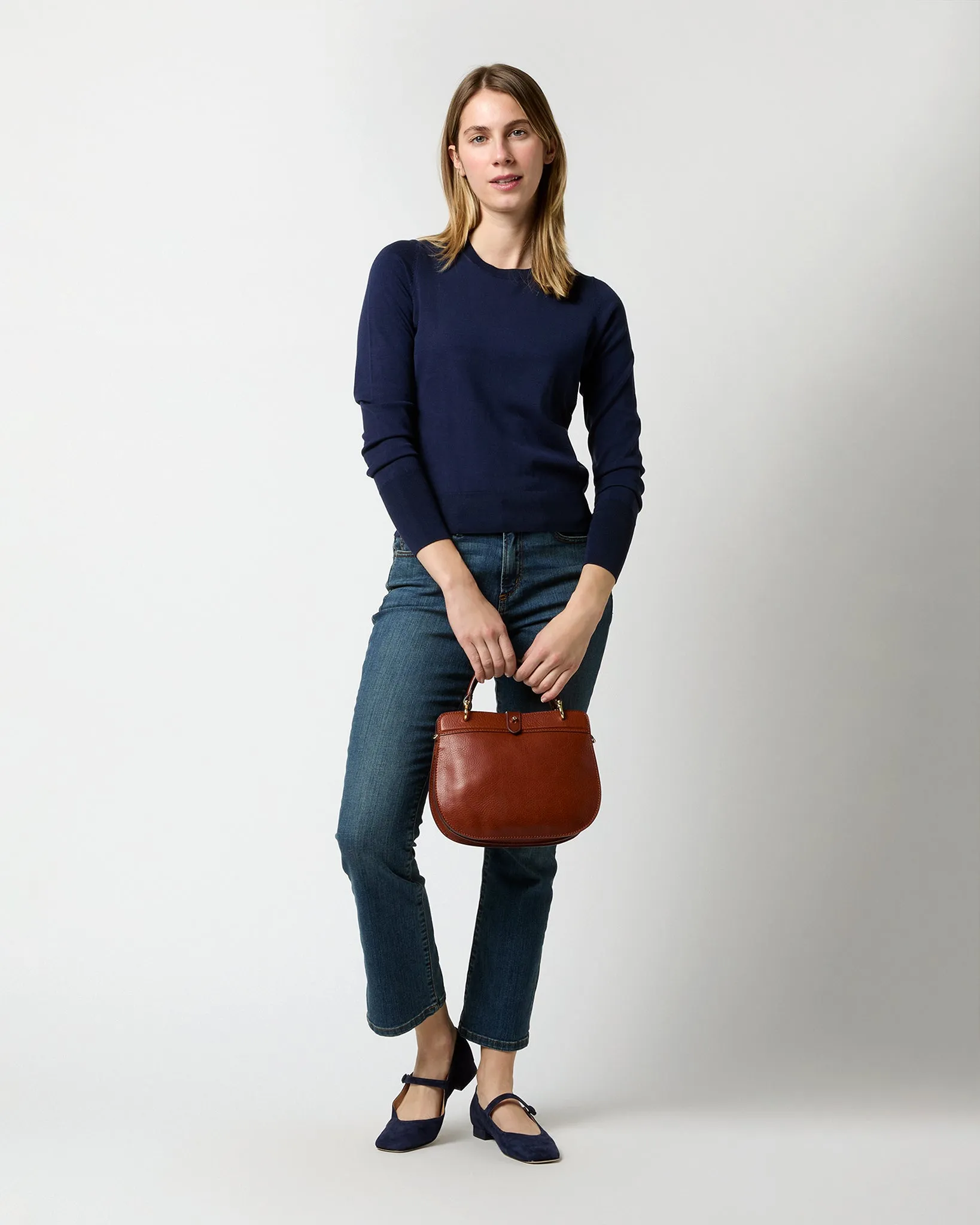 Natalie Crossbody Bag in English Tan Leather sold by Mashburn product image thumbnail 3