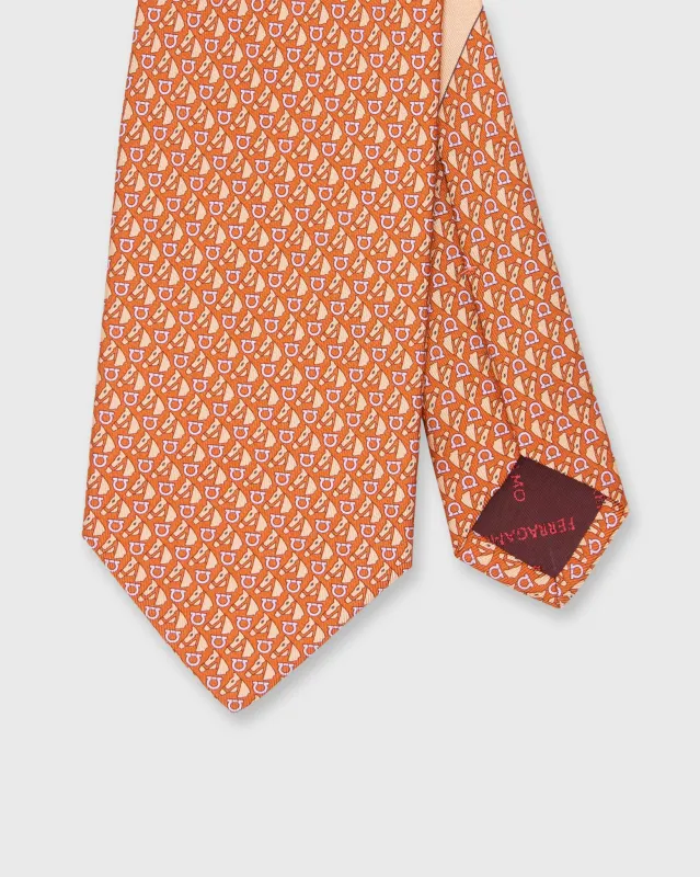 Silk Print Tie in Orange/Yellow Horse sold by Mashburn