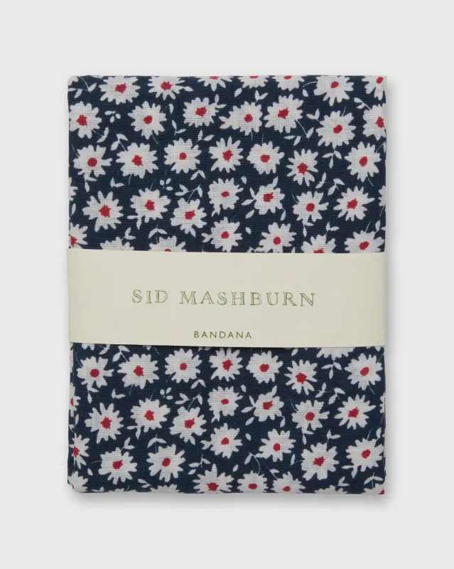 Bandana in Navy/Red Daisy sold by Mashburn