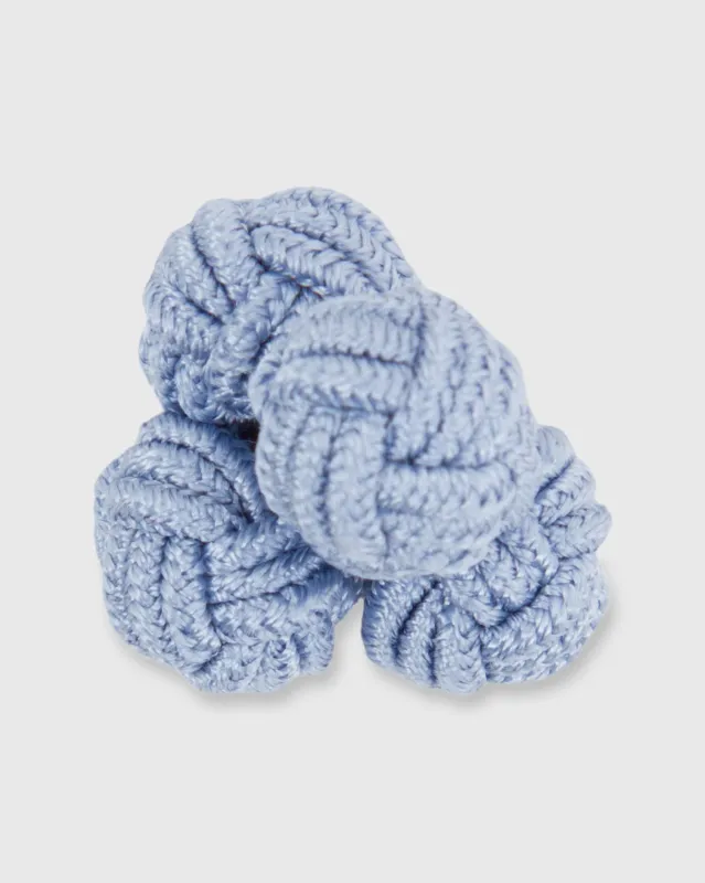 Small Silk Knot Cufflinks in Shirt Blue made by Sid Mashburn