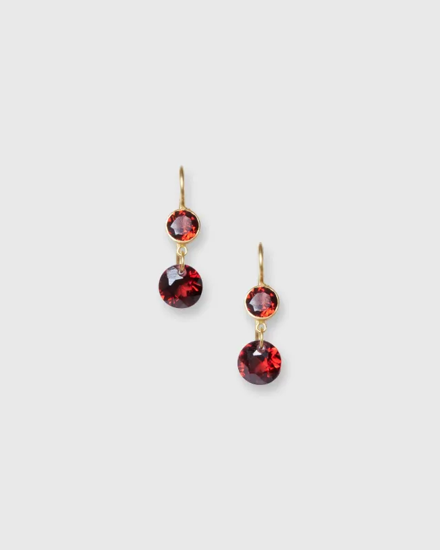 Extra Small Incandescence Hook Earrings in Garnet sold by Mashburn