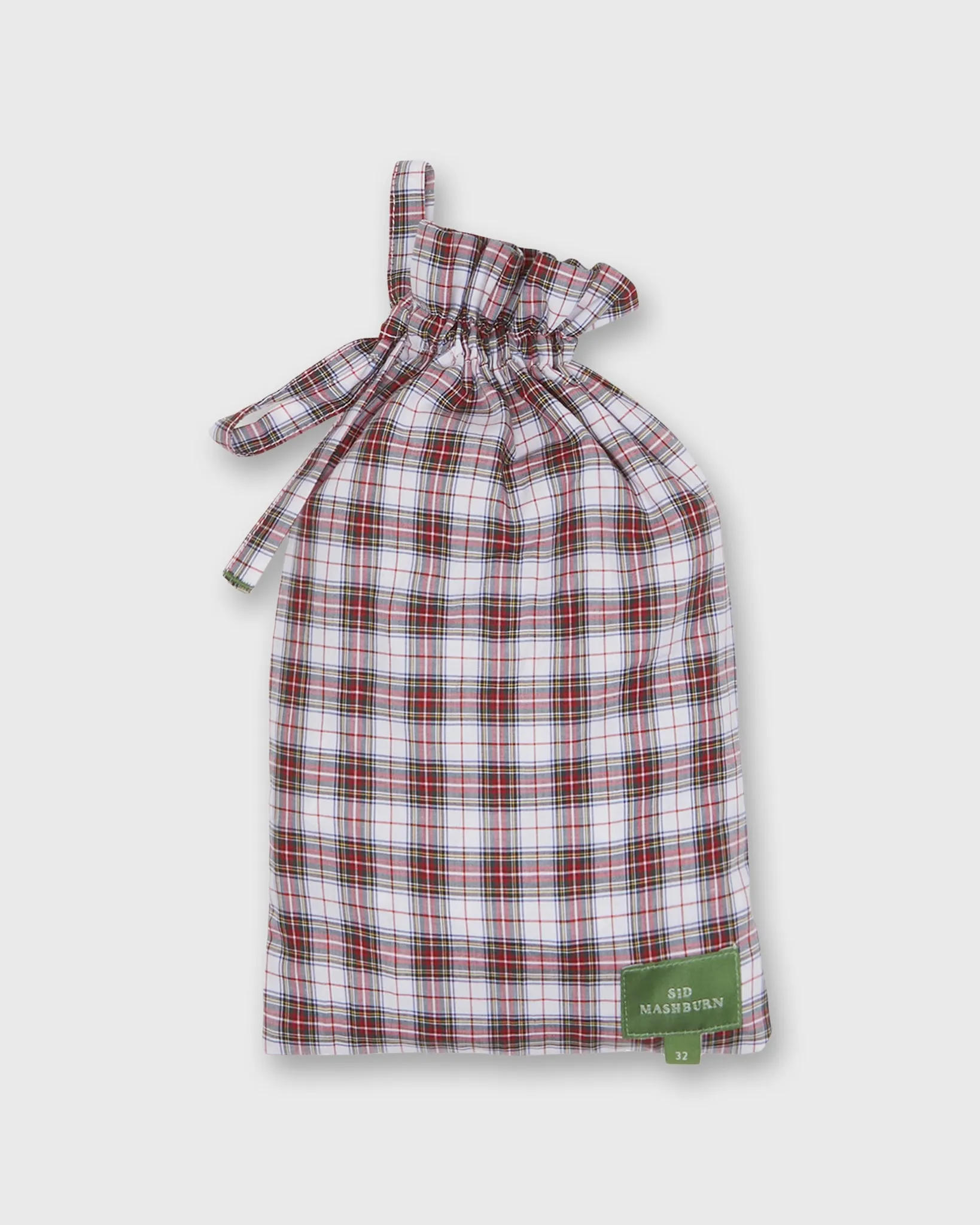 Button-Front Boxer Short in Red/White Dress Stewart Tartan Poplin sold by Mashburn product image thumbnail 2