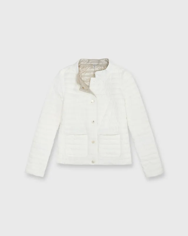 Reversible Short Jacket in White/Champagne made by Herno