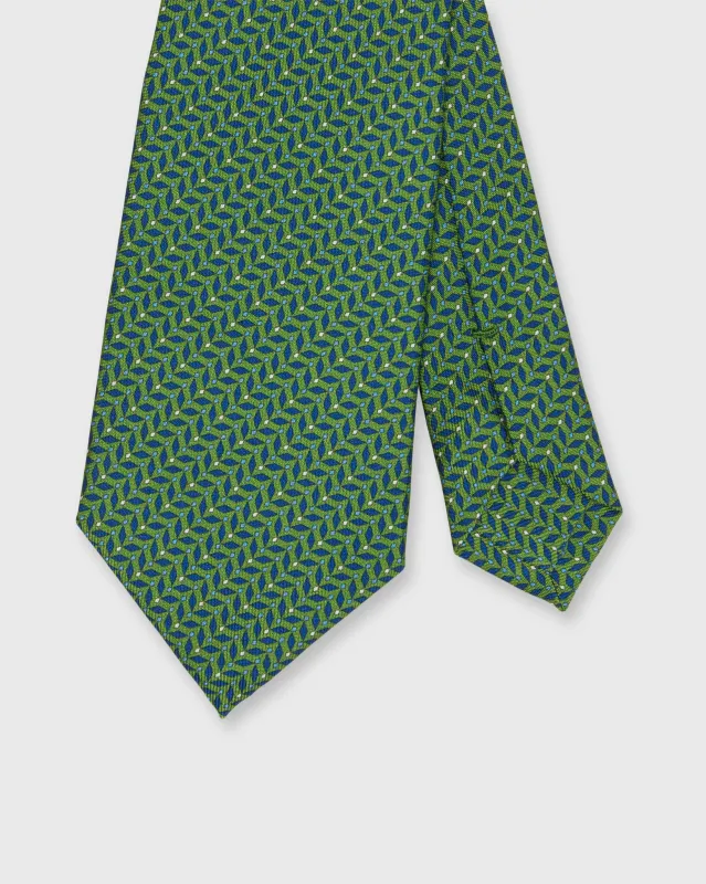Silk Print Tie in Fern/Blue Diamonds made by Sid Mashburn
