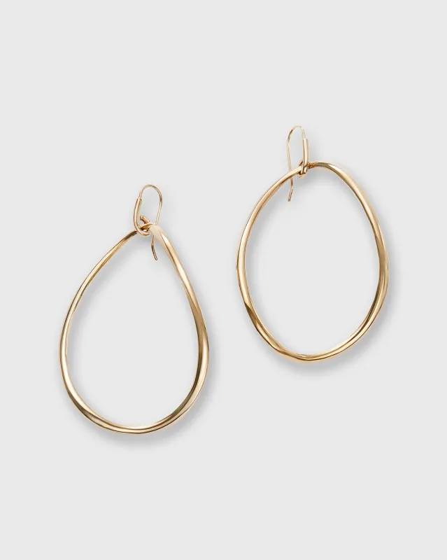 Extra Large Organic Hoop Earrings in Gold-Plated Brass sold by Mashburn