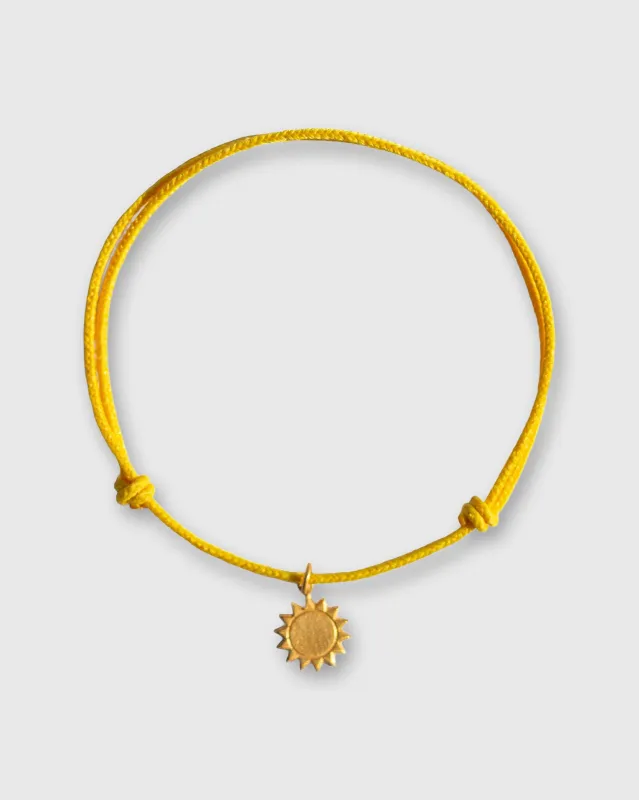 Small Sun Charm Bracelet in Gold/Assorted Color Cord made by Mashburn