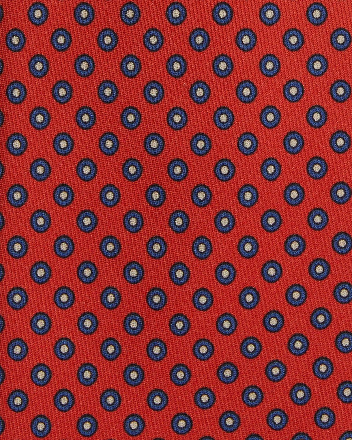 Silk Print Tie in Tomato/Navy/Bone Circle sold by Mashburn product image thumbnail 2