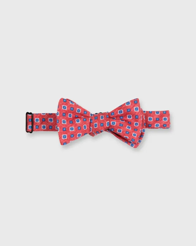 Silk Bow Tie in Orange/Blue/White Foulard sold by Mashburn