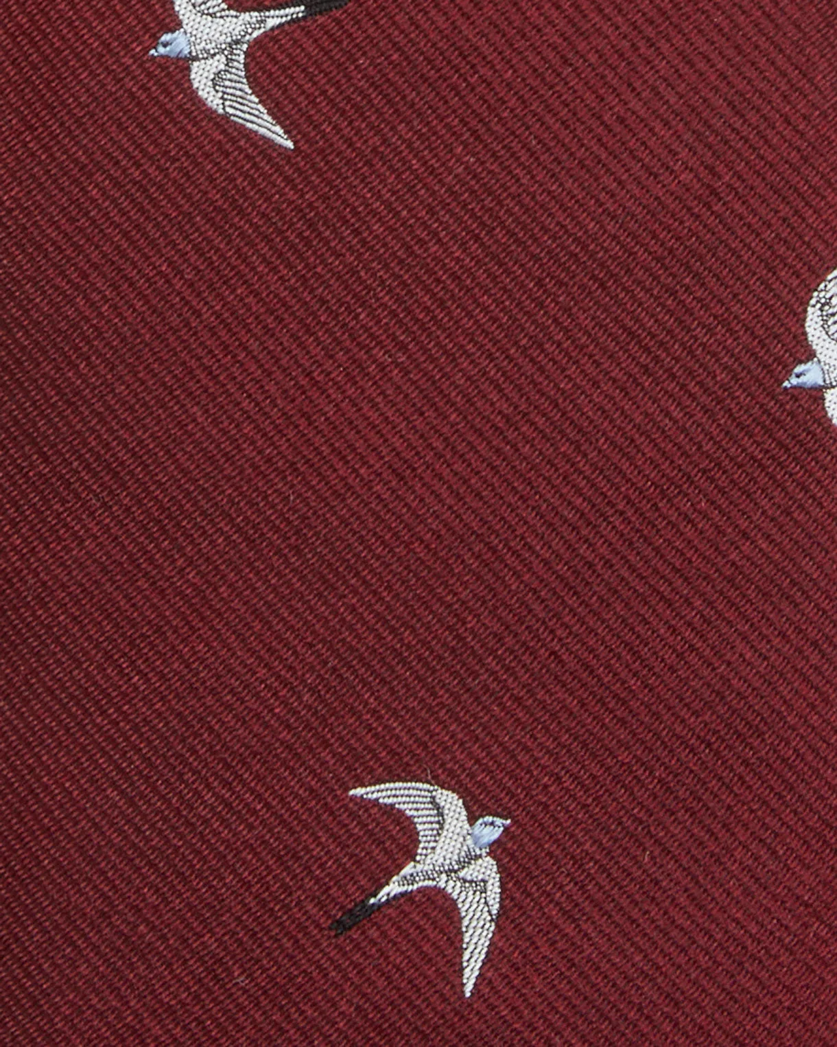 Silk Club Tie in Burgundy/White/Sky Swallow sold by Mashburn product image thumbnail 2