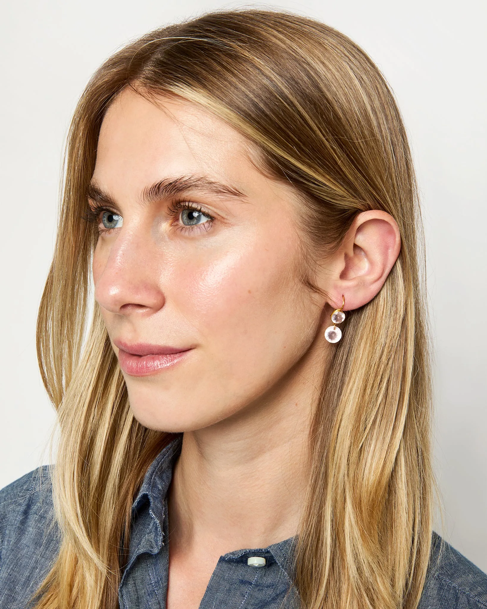 Small Incandescence Earrings in Rose Quartz sold by Mashburn product image thumbnail 2