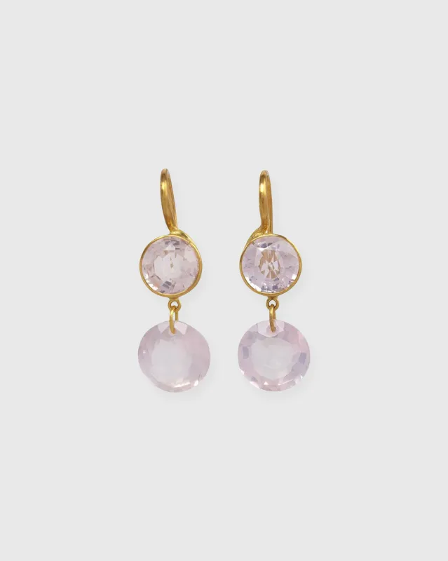 Small Incandescence Earrings in Rose Quartz sold by Mashburn