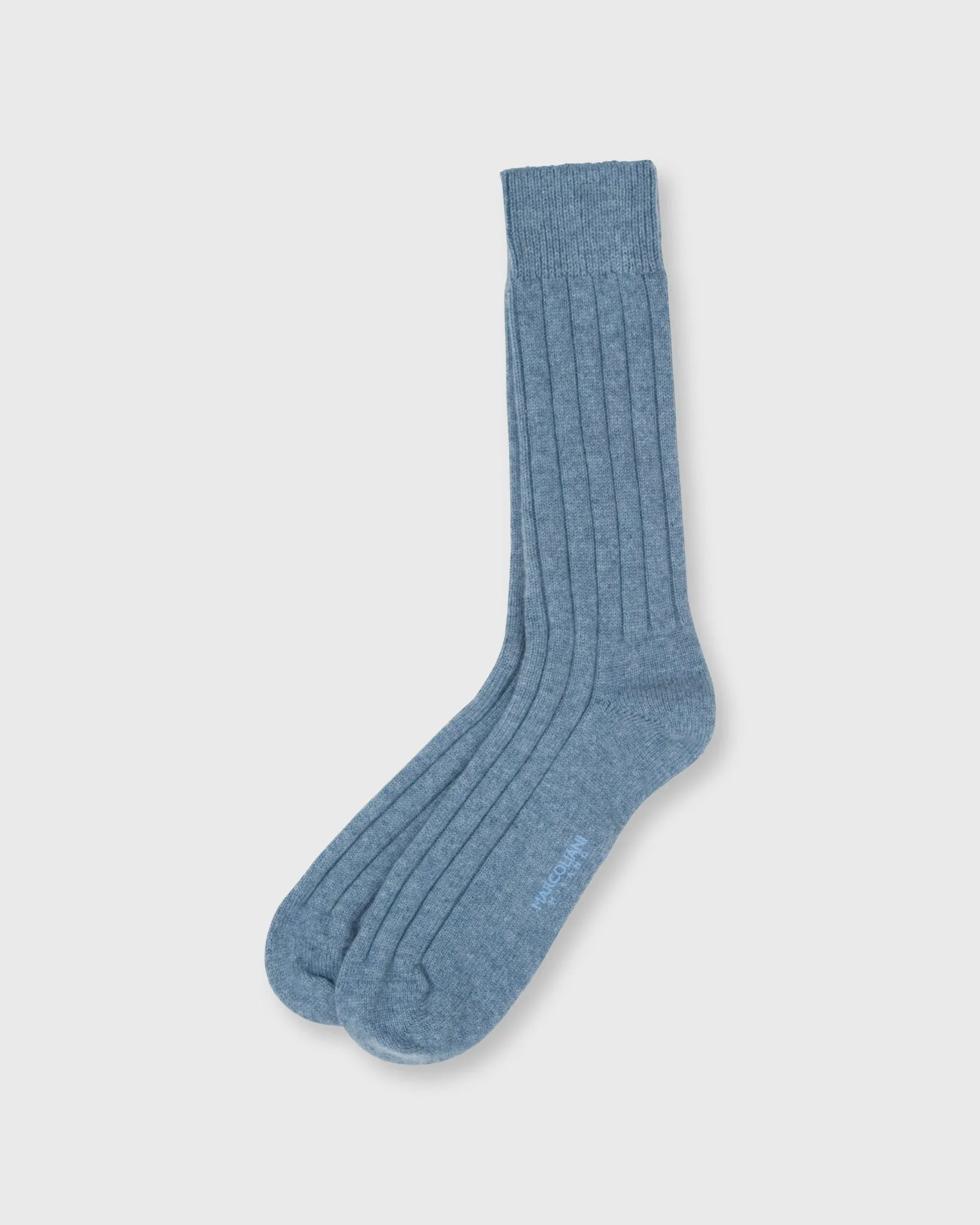 Trouser Dress Socks in Denim Blue Cashmere sold by Mashburn