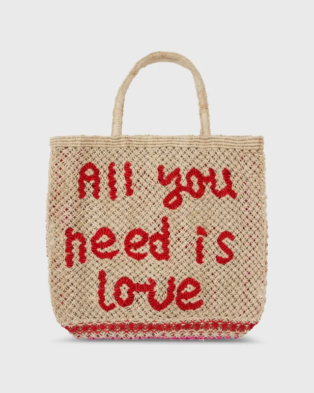 All You Need Is Love Tote in Natural/Red sold by Mashburn