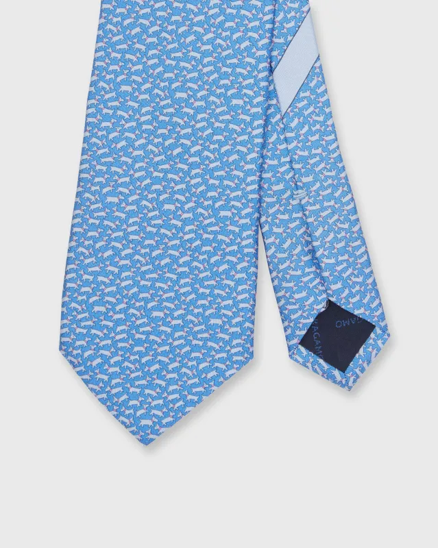 Silk Print Tie in Blue Dogs sold by Mashburn