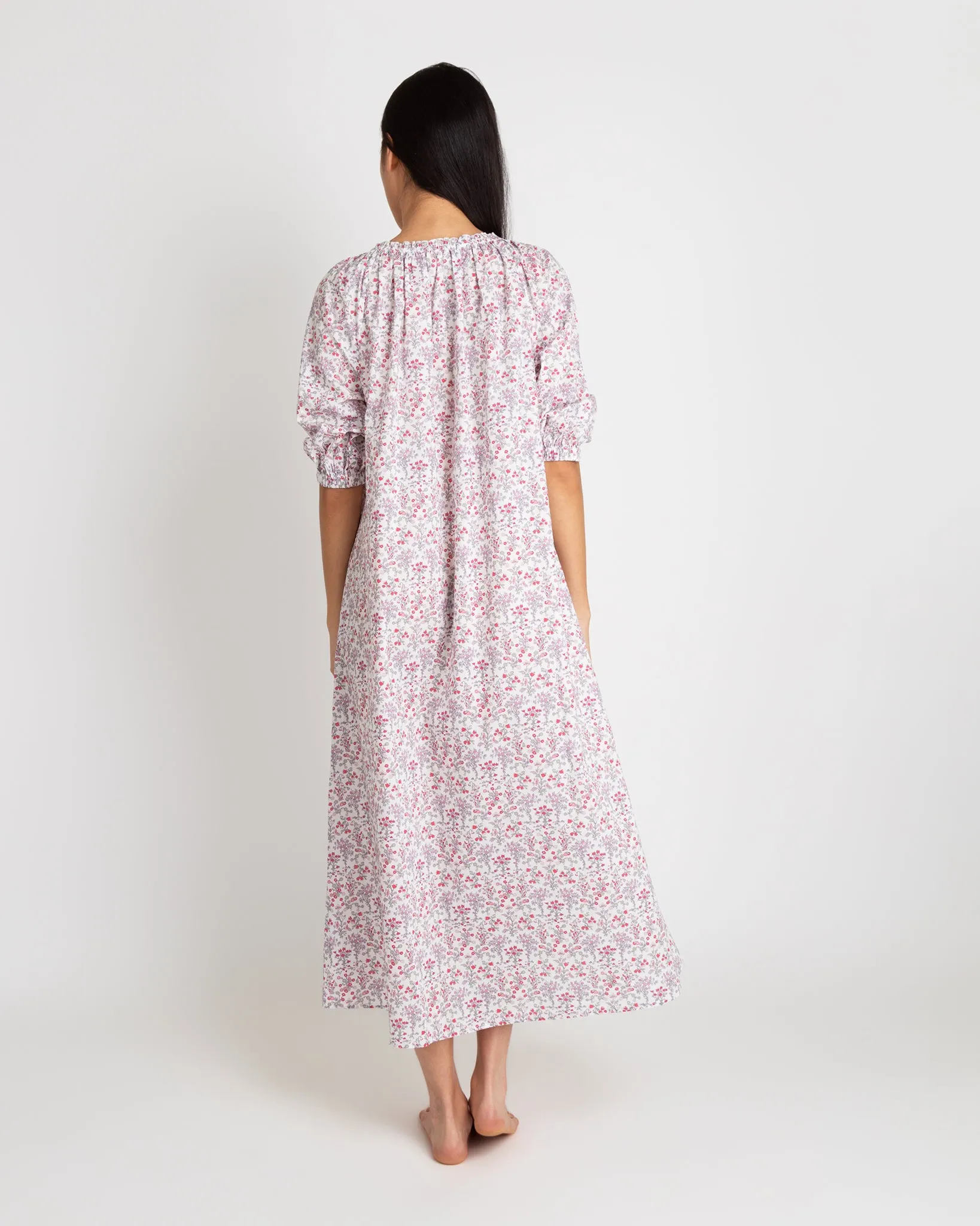 Lucy Nightdress in Pink/White Devon Dance Liberty Fabric sold by Mashburn product image thumbnail 3
