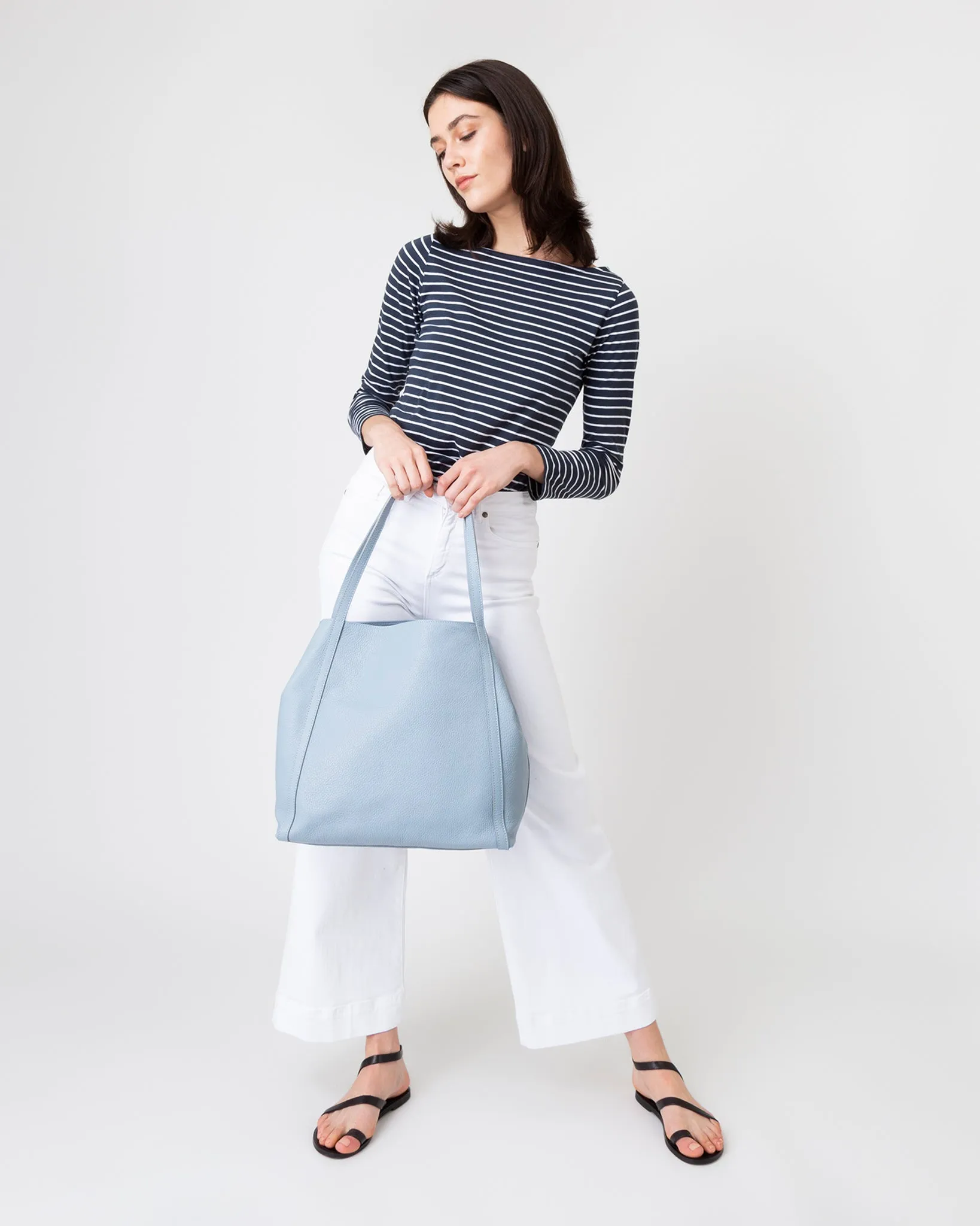 Cita Tote in Pale Blue Leather sold by Mashburn product image thumbnail 2