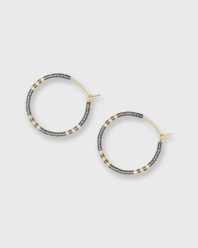 Zoe Hoop Earrings in Gunmetal made by Mashburn