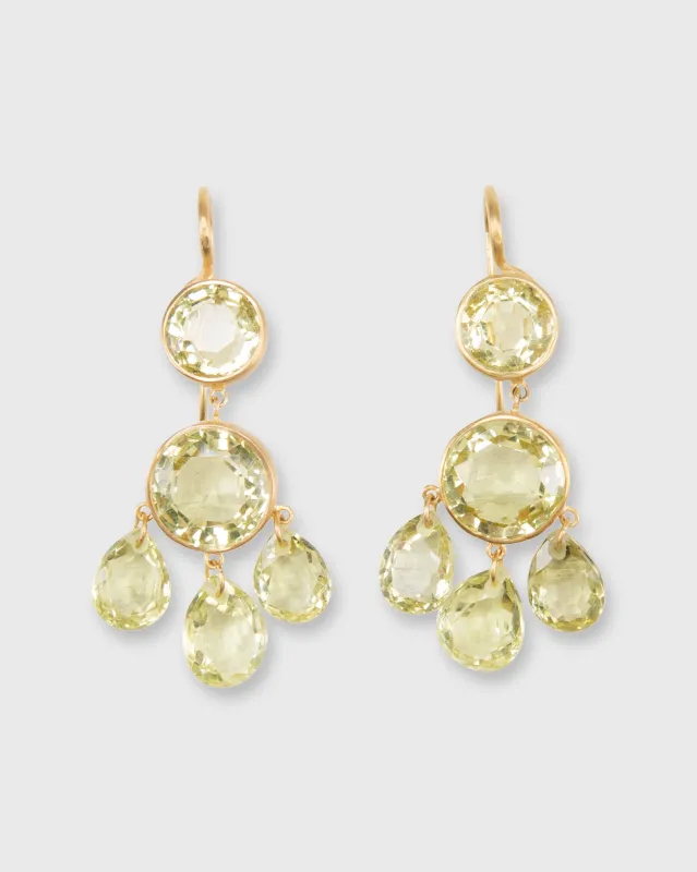 Small Gabrielle d'Estrées Earrings in Lemon Quartz made by Mashburn
