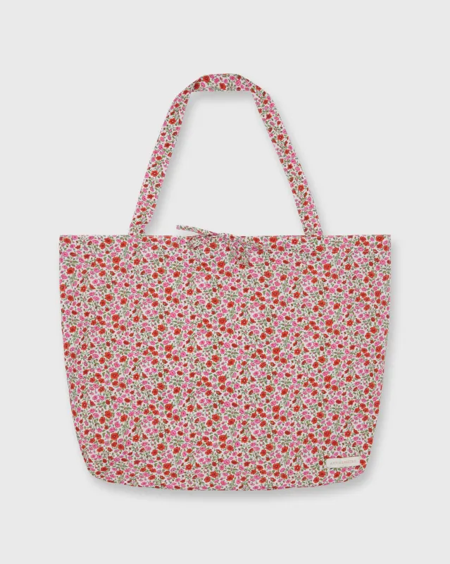 Reusable Tote Bag in Pink/Multi Freya Daisy Liberty Fabric made by Mashburn