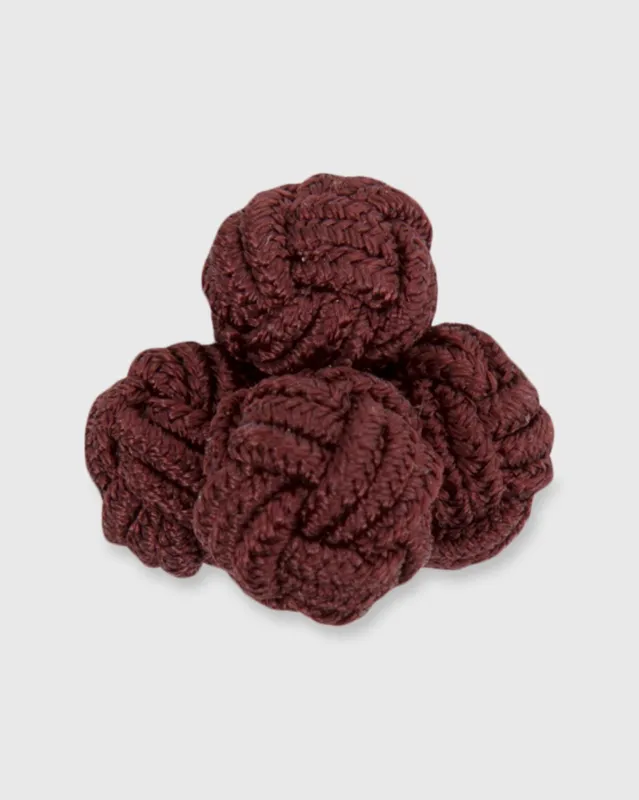 Small Silk Knot Cufflinks in Chocolate made by Sid Mashburn