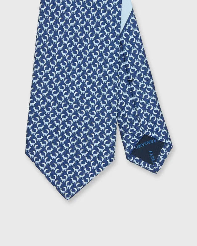 Silk Print Tie in Navy/Sky Arctic Fox sold by Mashburn