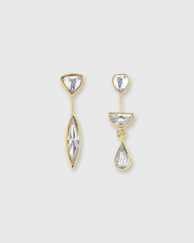 Detachable Victorian Drop Earrings in Silver made by Mashburn