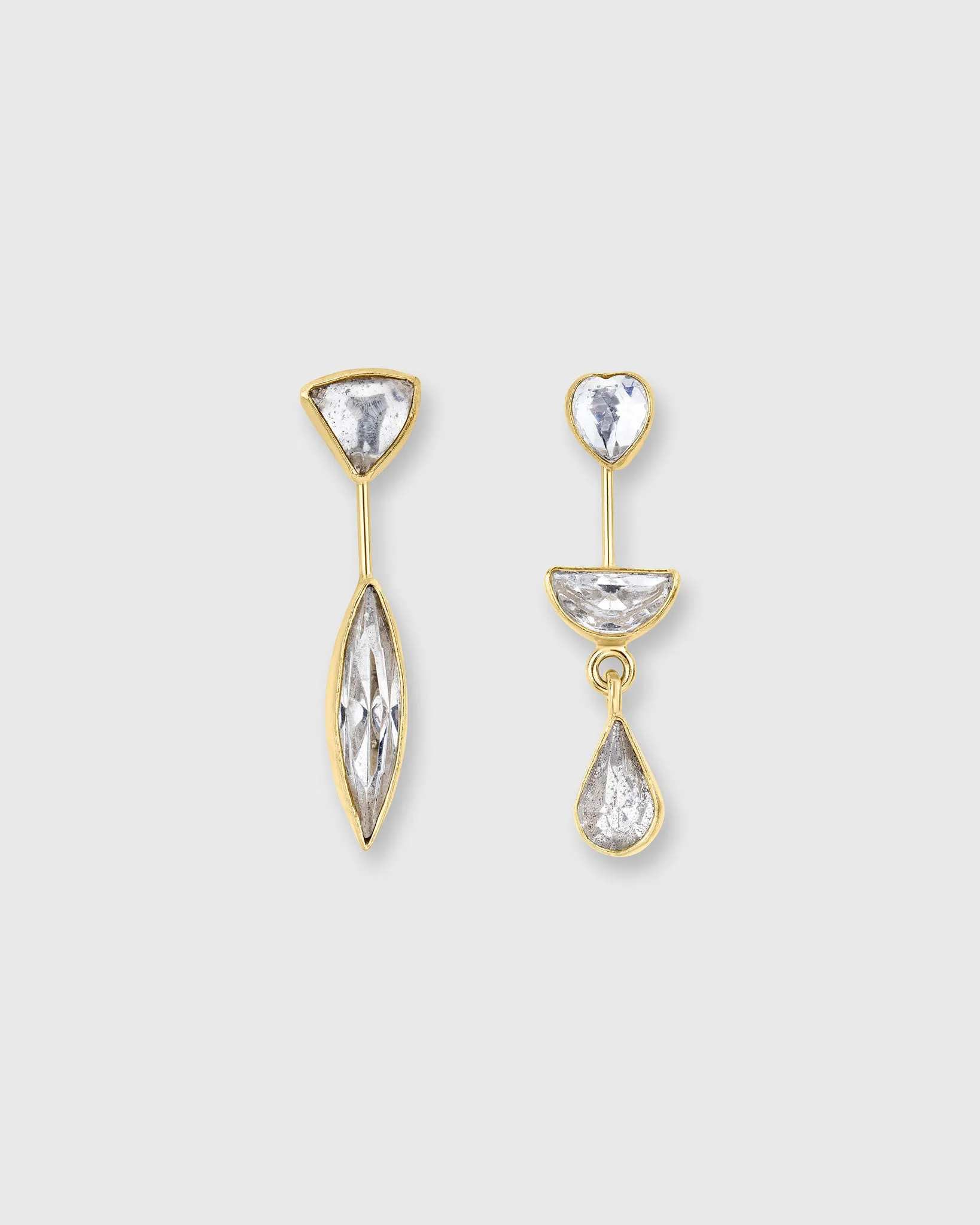 Detachable Victorian Drop Earrings in Silver sold by Mashburn