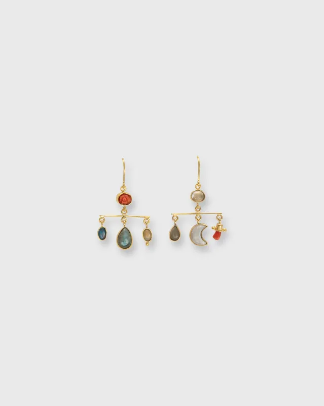 Balance Drop Earrings in Coral/Opal made by Mashburn