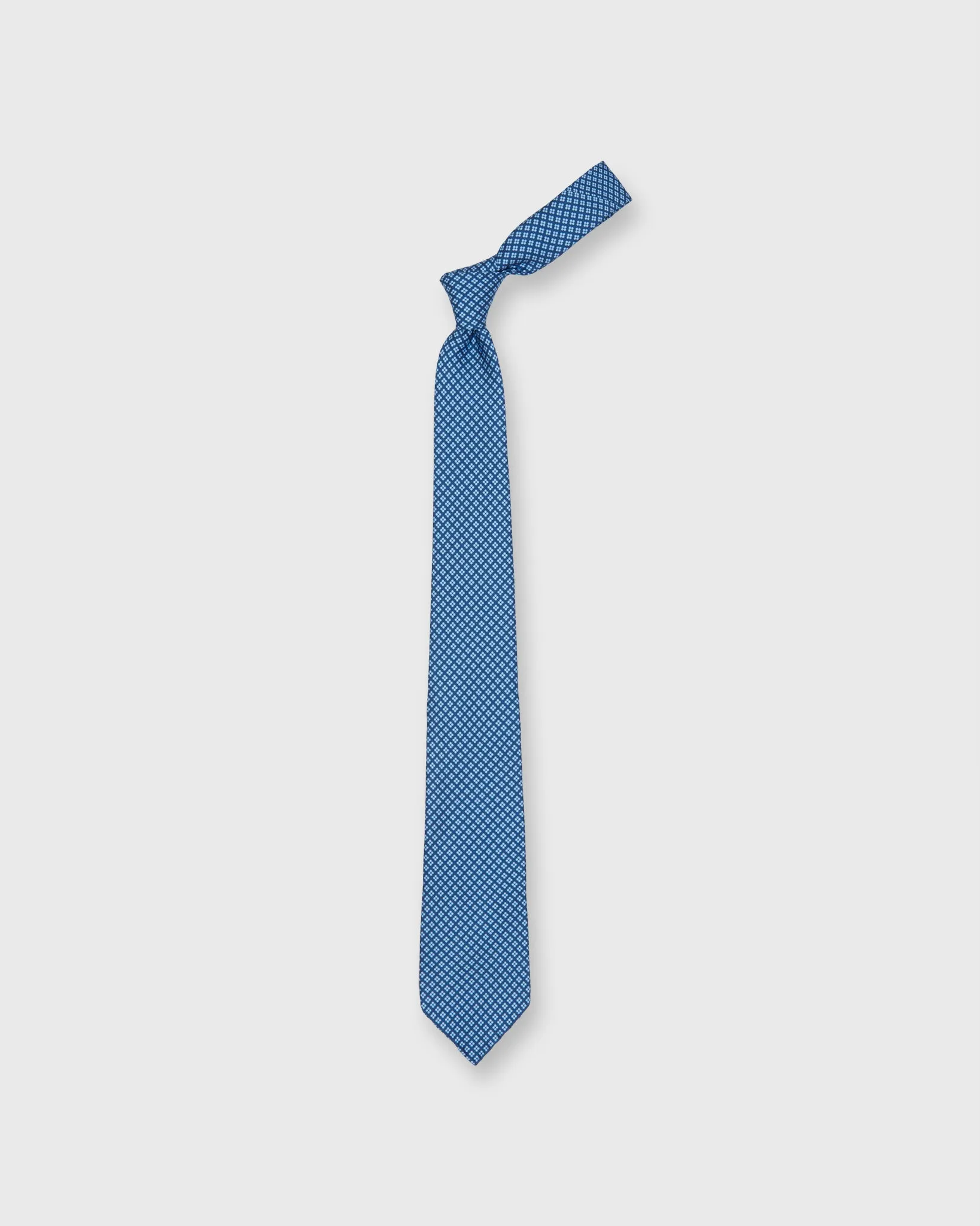 Silk Print Tie in Dark Blue/Sky Geo Flower sold by Mashburn product image thumbnail 3