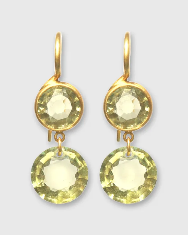 Small Incandescence Earrings in Lemon Quartz made by Mashburn