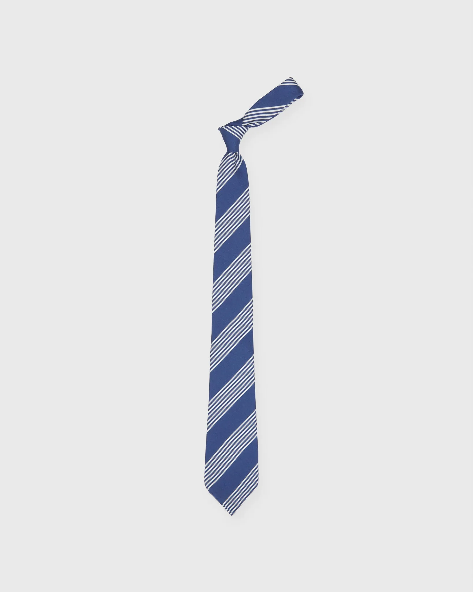 Silk Print Tie in Blue/White Stripe sold by Mashburn product image thumbnail 3