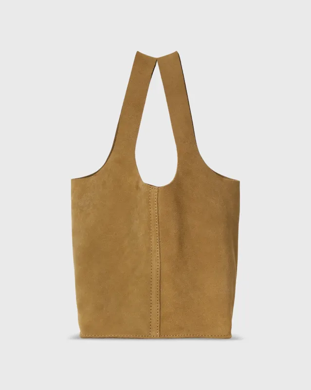 Paola Bucket Bag in Tobacco Suede made by Mashburn