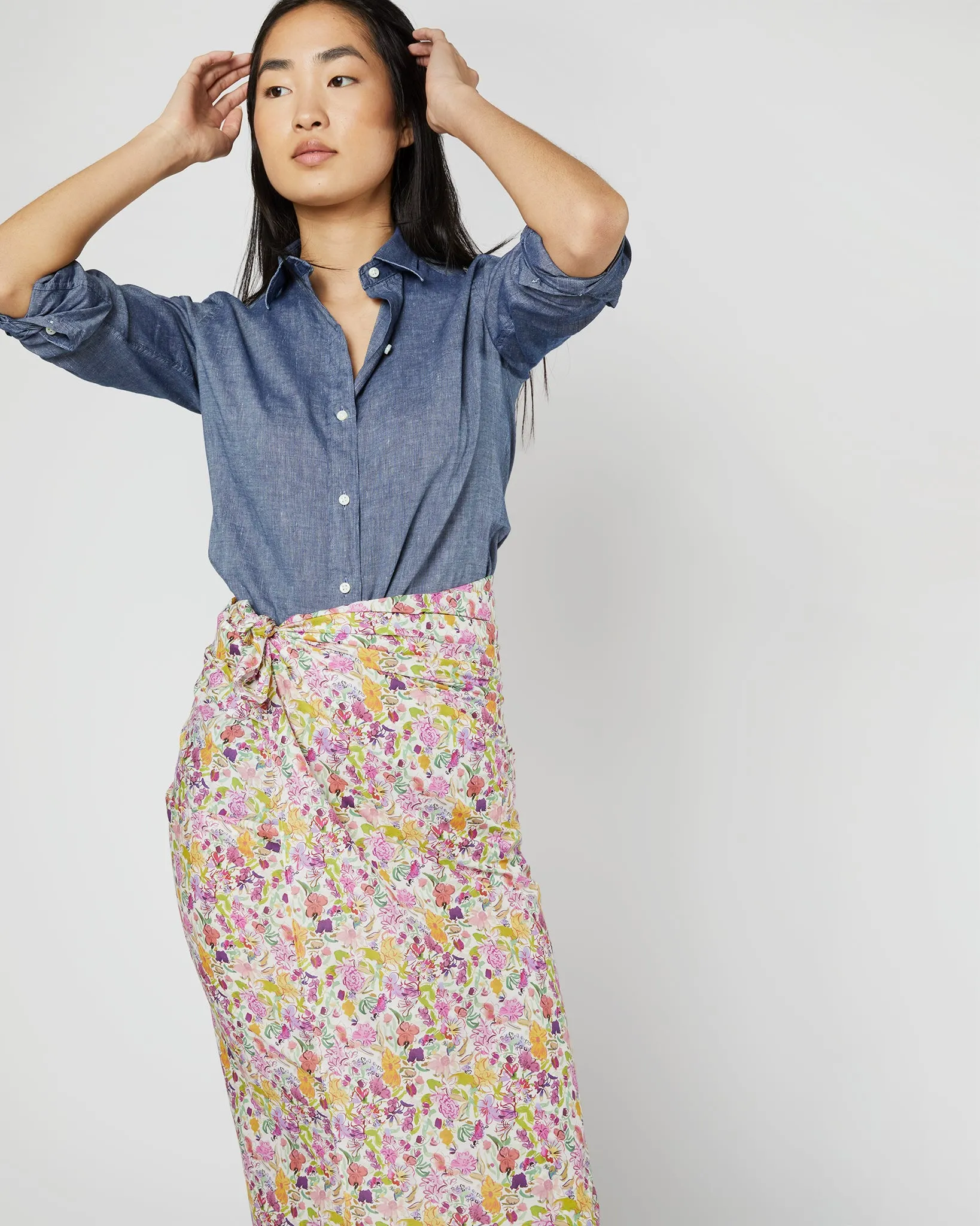 Ashley Pareo in Orchid/Green Matilda May Liberty Fabric sold by Mashburn product image thumbnail 4
