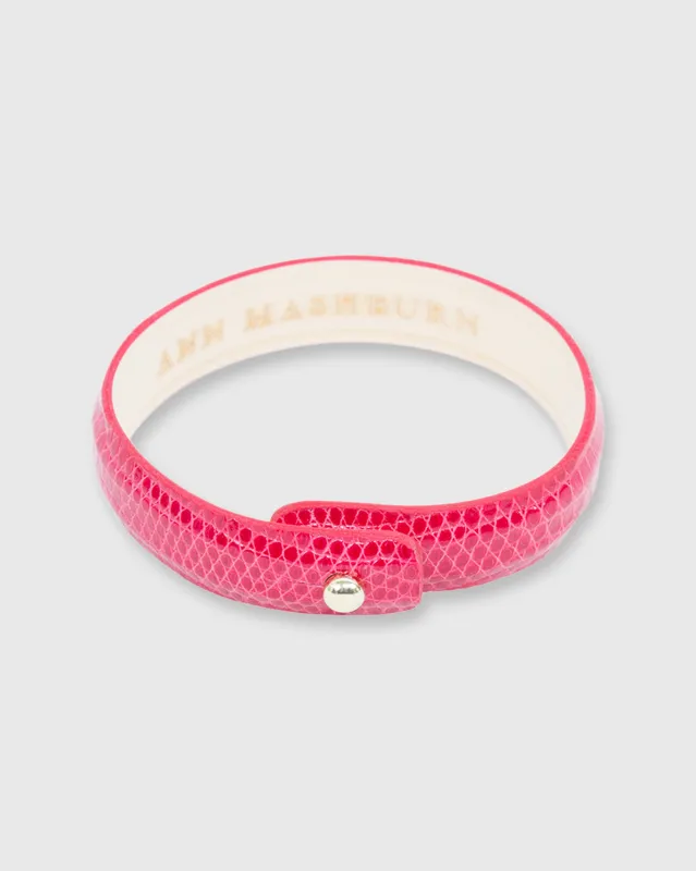 0.5" Lizard Cuff Bracelet in Red made by Mashburn