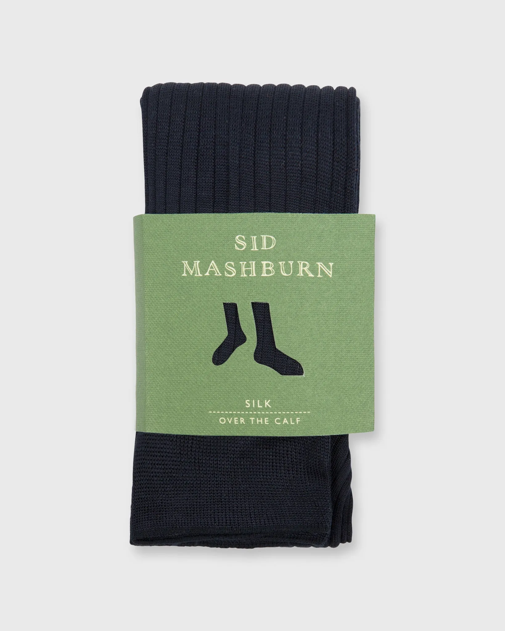 Over-The-Calf Dress Socks in Navy Silk sold by Mashburn product image thumbnail 2