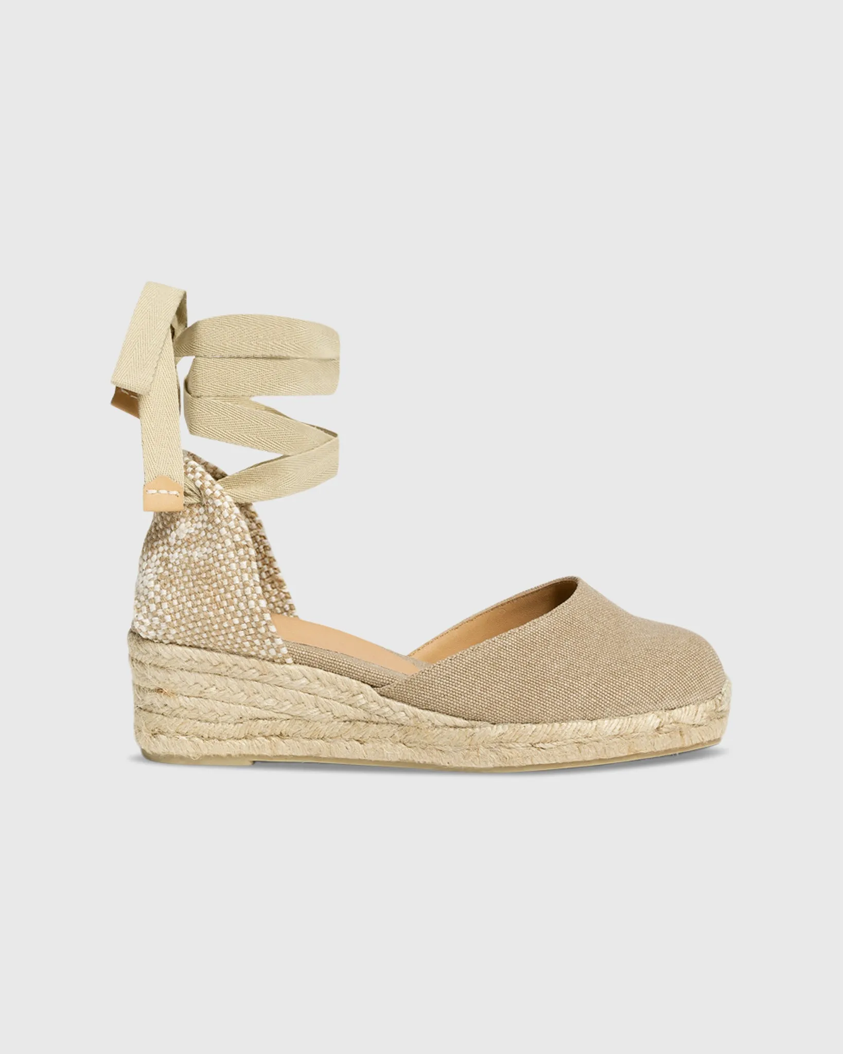 Extra Low Carina Espadrille in Sand Canvas sold by Mashburn