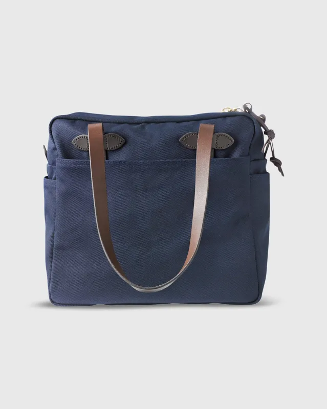 Zip-Top Tote Bag in Navy sold by Mashburn