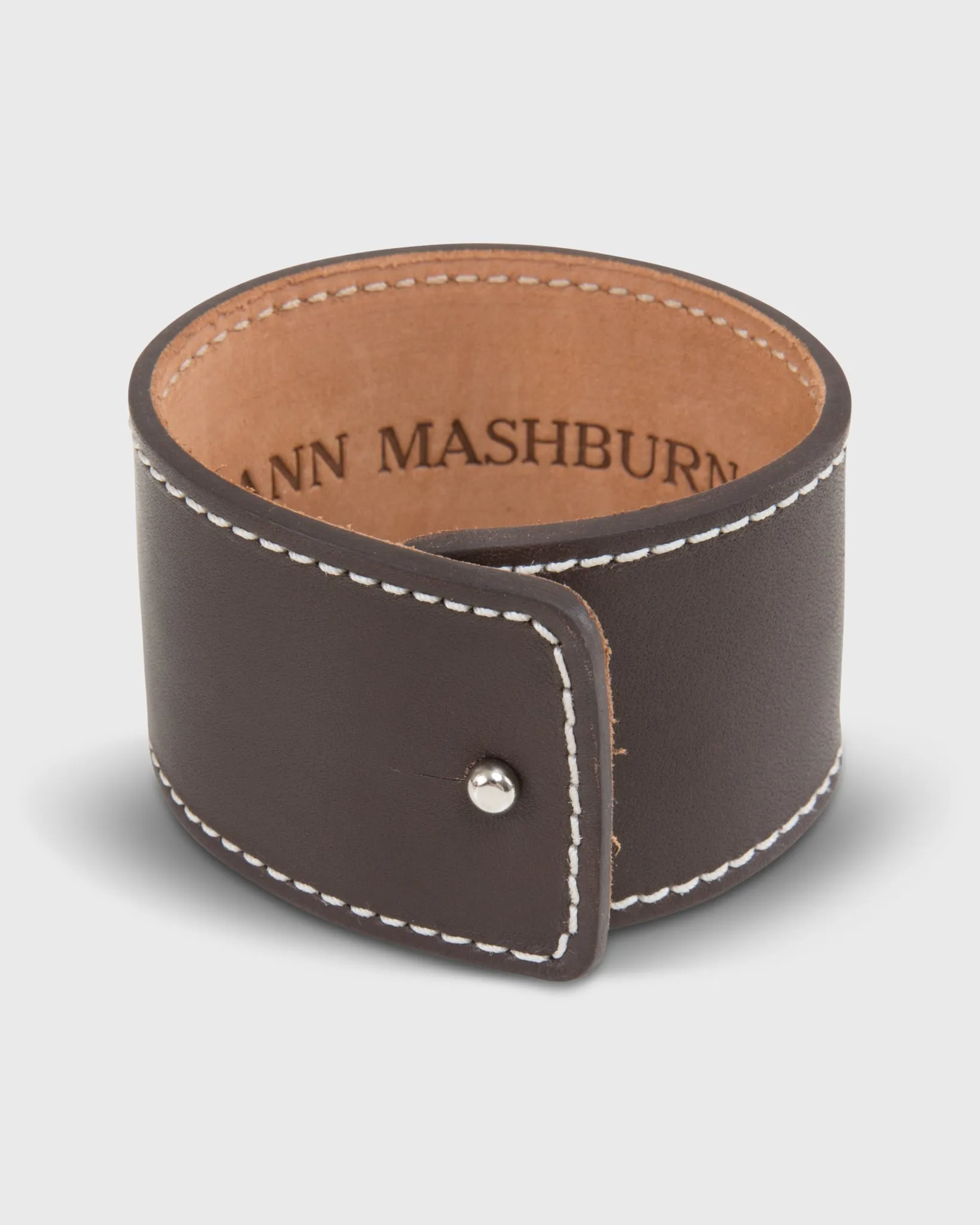 1.5" Leather Cuff Bracelet in Chocolate sold by Mashburn