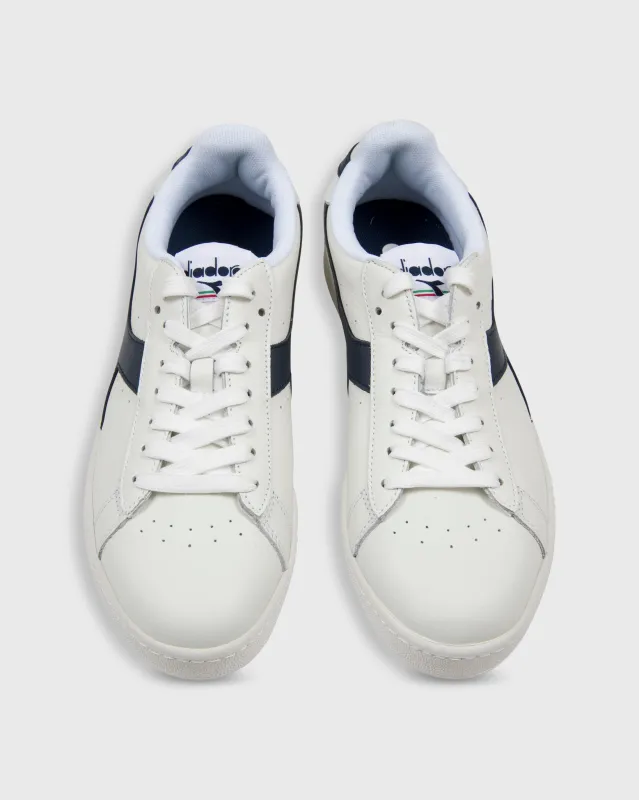 Game L Low Sneaker in White/Navy sold by Mashburn