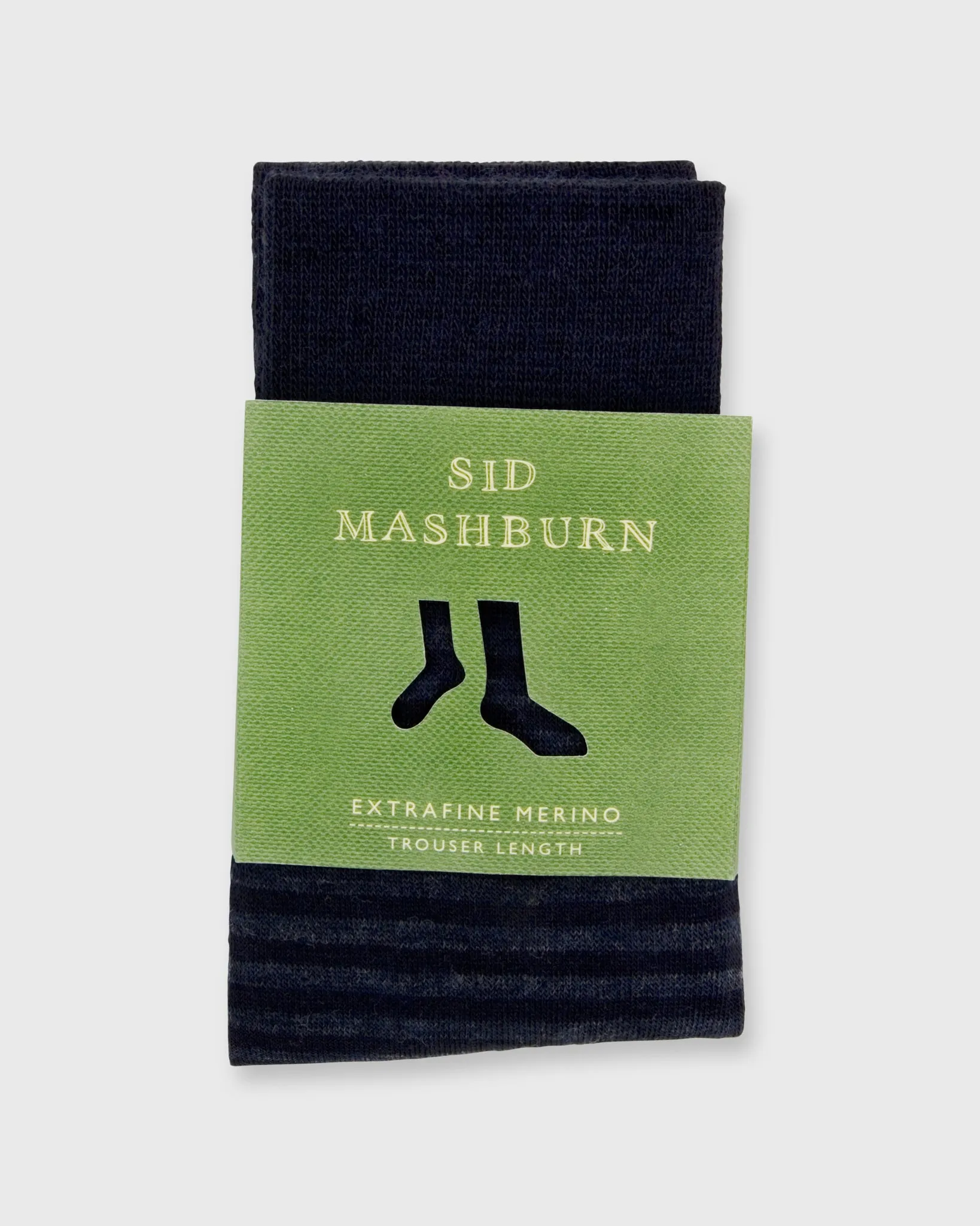 Striped Trouser Dress Socks in Navy/Dark Heather Blue Extra Fine Merino sold by Mashburn product image thumbnail 2