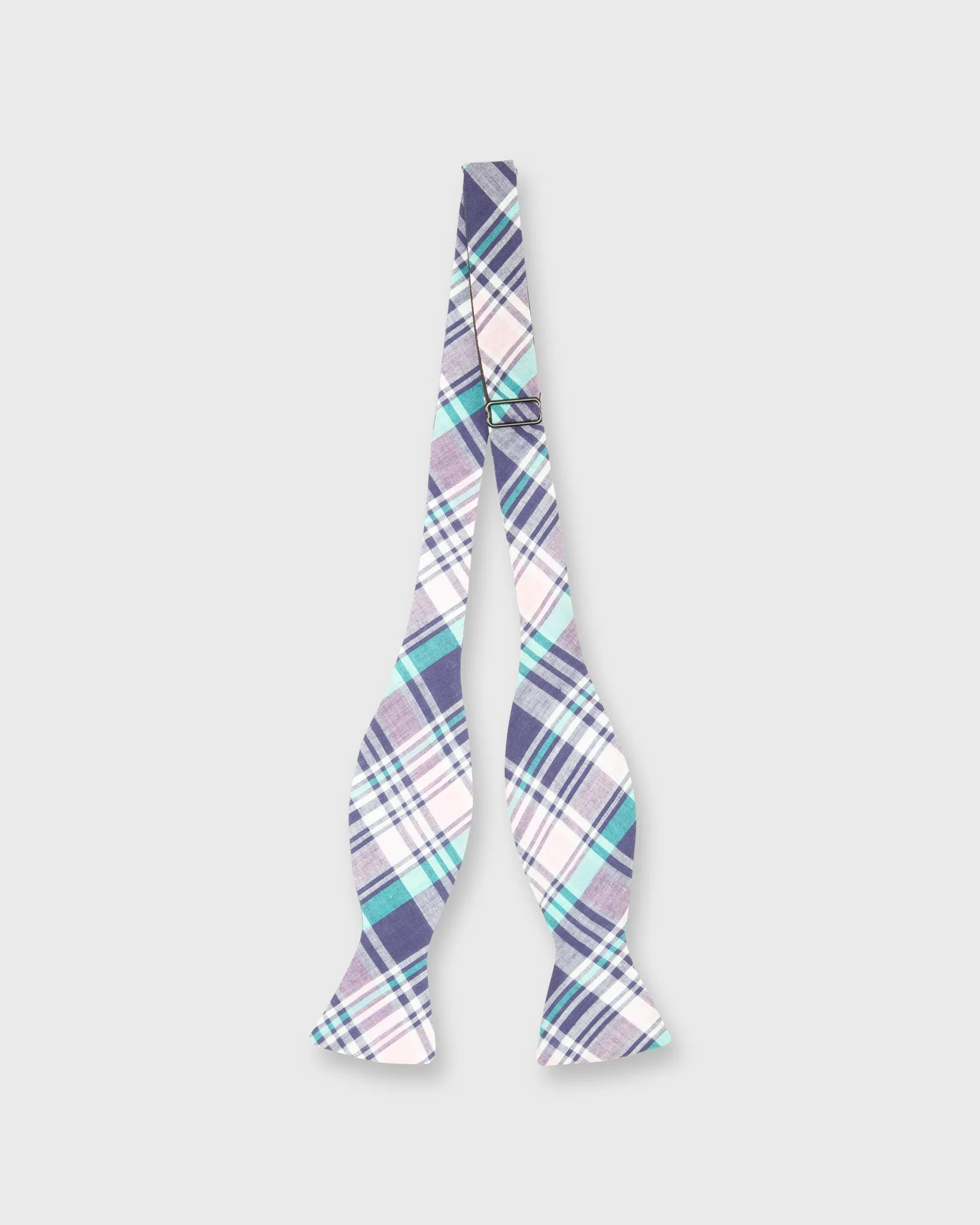 Cotton Woven Bow Tie in Navy/Pink/Aqua Madras sold by Mashburn product image thumbnail 2