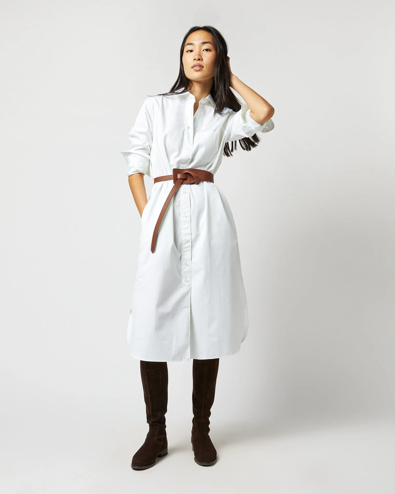 Asymmetrical Loop Thru Belt in English Tan Leather sold by Mashburn product image thumbnail 2