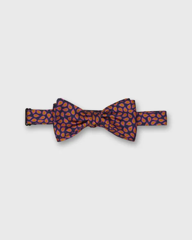 Silk Bow Tie in Navy Morrell Pine sold by Mashburn