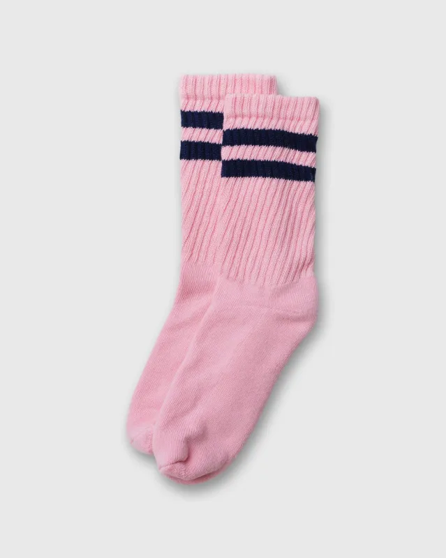 Retro Double Stripe Socks in Light Pink sold by Mashburn