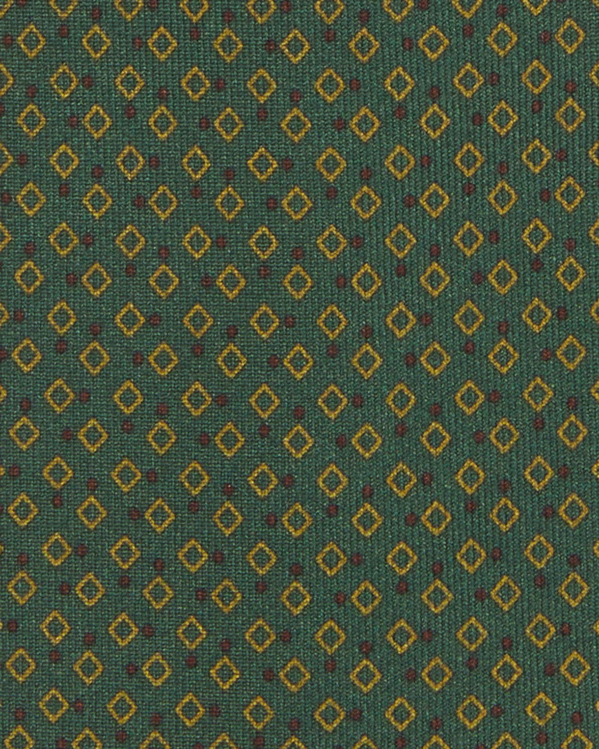 Silk Print Tie in Green/Gold/Brown Diamond sold by Mashburn product image thumbnail 2