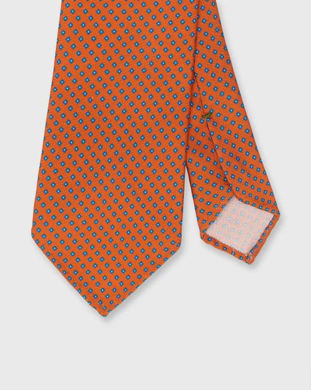 Silk Print Tie in Orange/Riviera Square made by Sid Mashburn