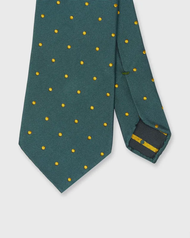 Silk Woven Tie in Spruce/Yellow Dot made by Sid Mashburn
