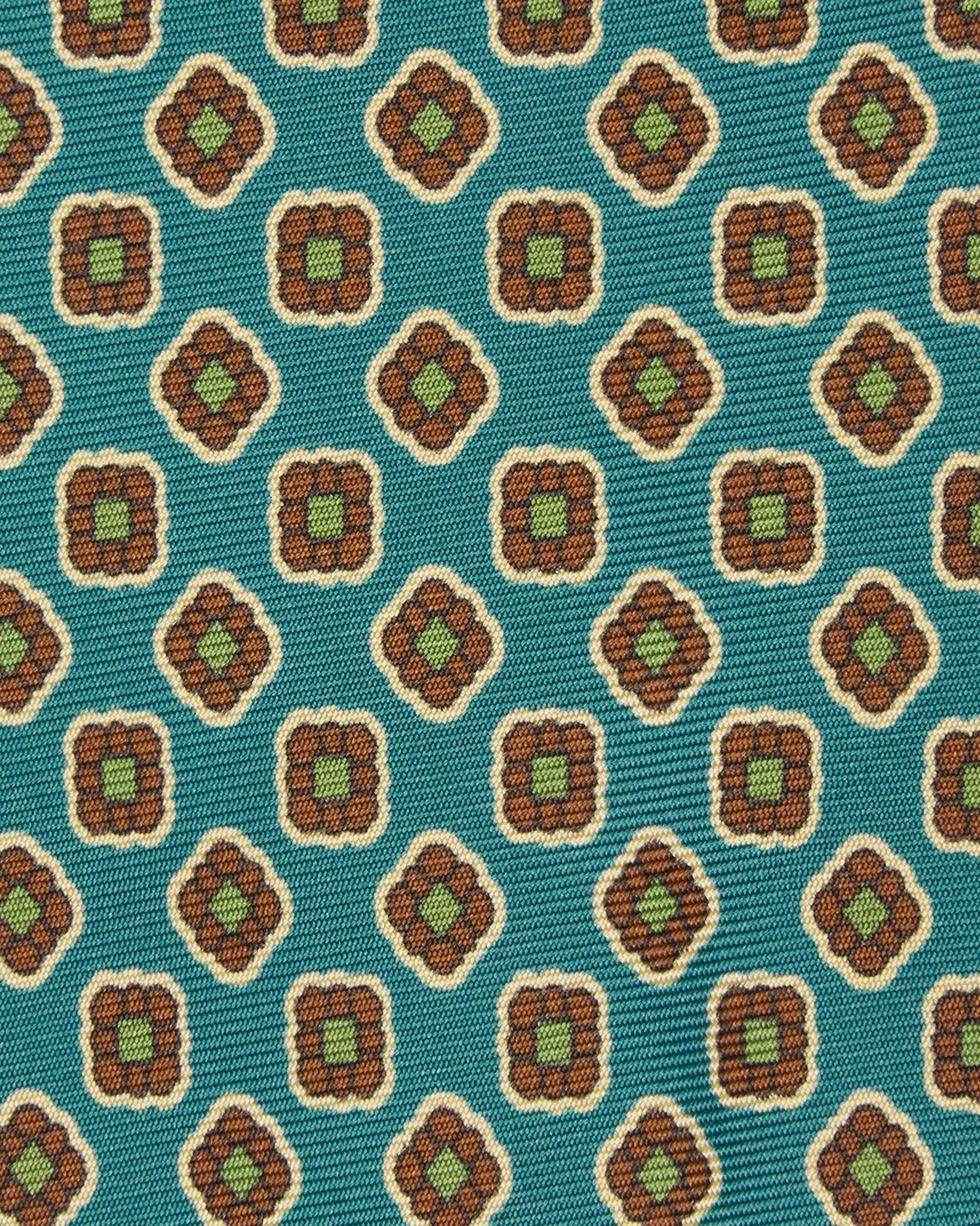 Silk Print Tie in Delph/Green/Merlot Foulard sold by Mashburn product image thumbnail 2