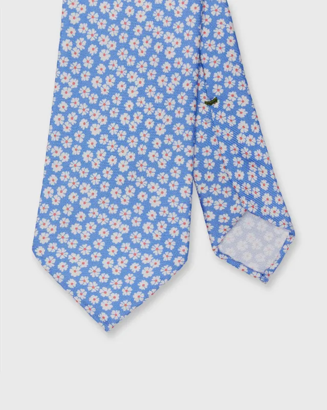 Silk Print Tie in Sky/Bone/Pink Floral made by Sid Mashburn
